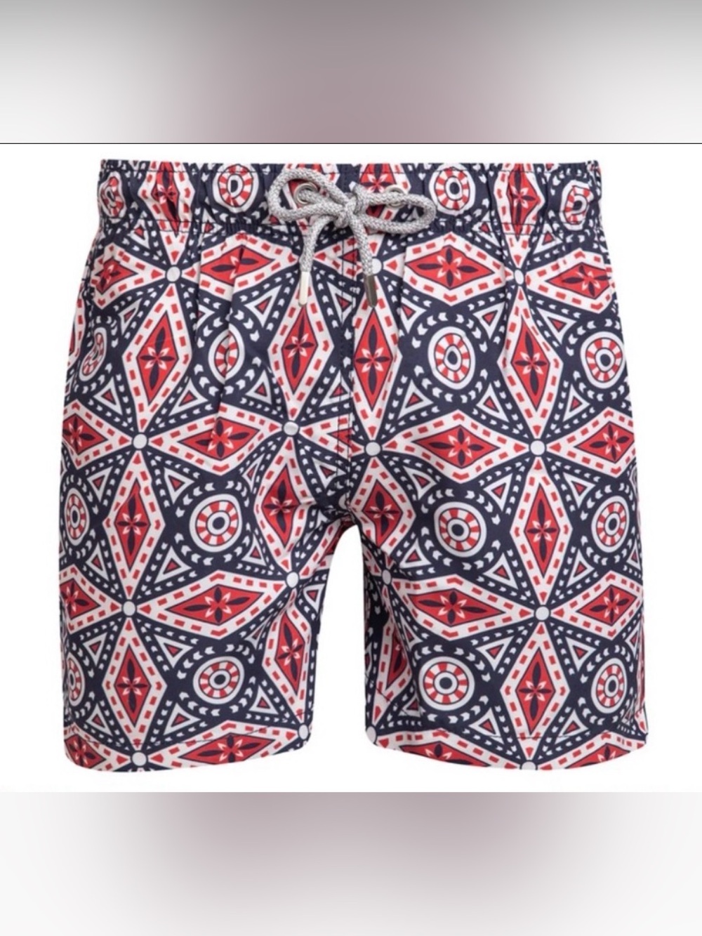 Mens summer Swim Shorts Kai Collection Red and Black Aztec size Medium